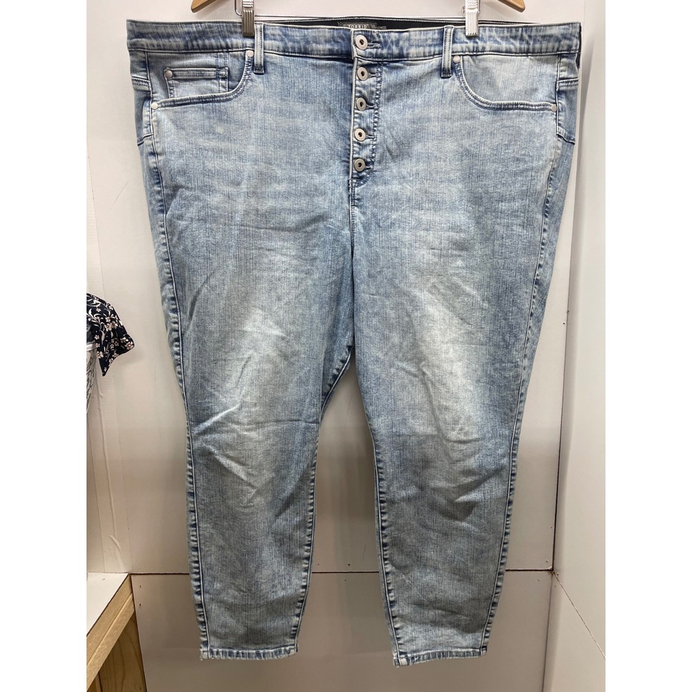 Torrid Bombshell Skinny Jeans Womens 28S Light Wash Multi Button Fly Stretch
